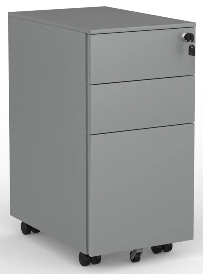 Boost 3 Drawer Slimline Lockable Steel Desk Mobile - 3 Colour Options