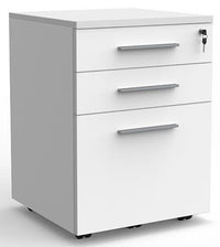 Cubit 3 Drawer Lockable Desk Mobile - 4 Colour Options