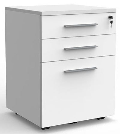 Cubit 3 Drawer Lockable Desk Mobile - 4 Colour Options