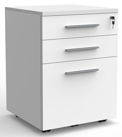 Cubit 3 Drawer Lockable Desk Mobile - 4 Colour Options