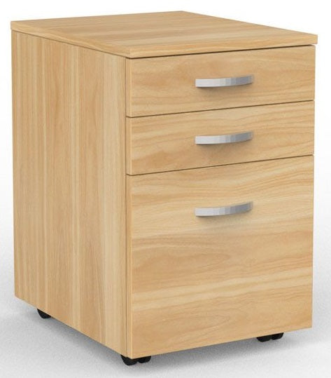 Eko 3 Drawer Desk Mobile in Tawa - Non-locking