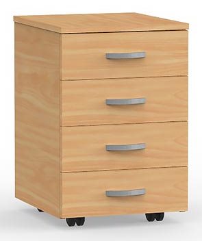 Eko 4 Drawer Desk Mobile in Tawa - Non-locking