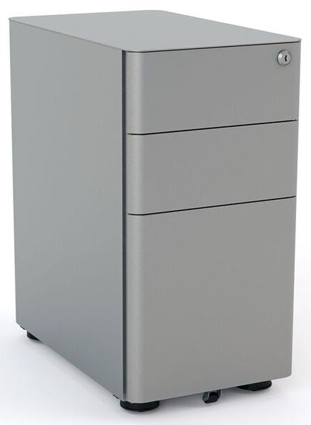 Agile 3 Drawer Slimline Lockable Steel Desk Mobile - 3 Colour Options