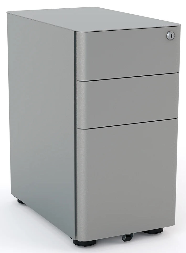 Agile 3 Drawer Slimline Lockable Steel Desk Mobile - 3 Colour Options