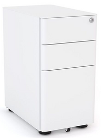 Agile 3 Drawer Slimline Lockable Steel Desk Mobile - 3 Colour Options