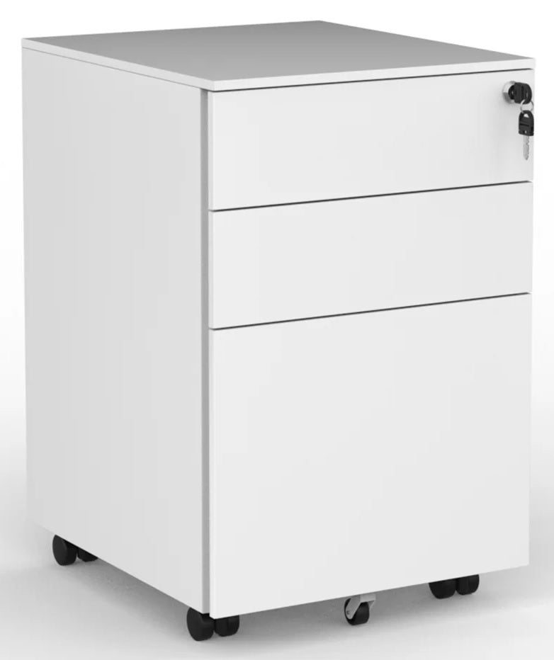 Boost 3 Drawer Lockable Steel Desk Mobile -  3 Colour Options