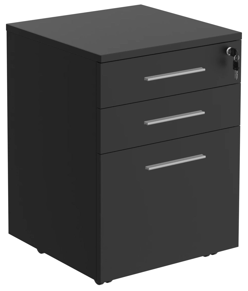 Cubit 3 Drawer Lockable Desk Mobile - 4 Colour Options