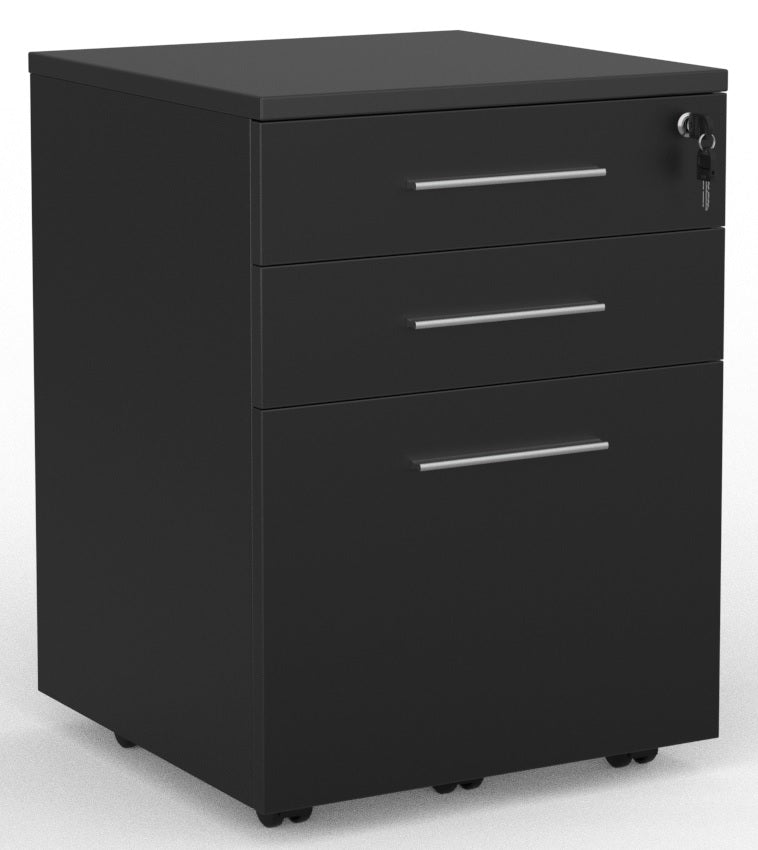 Cubit 3 Drawer Lockable Desk Mobile - 4 Colour Options