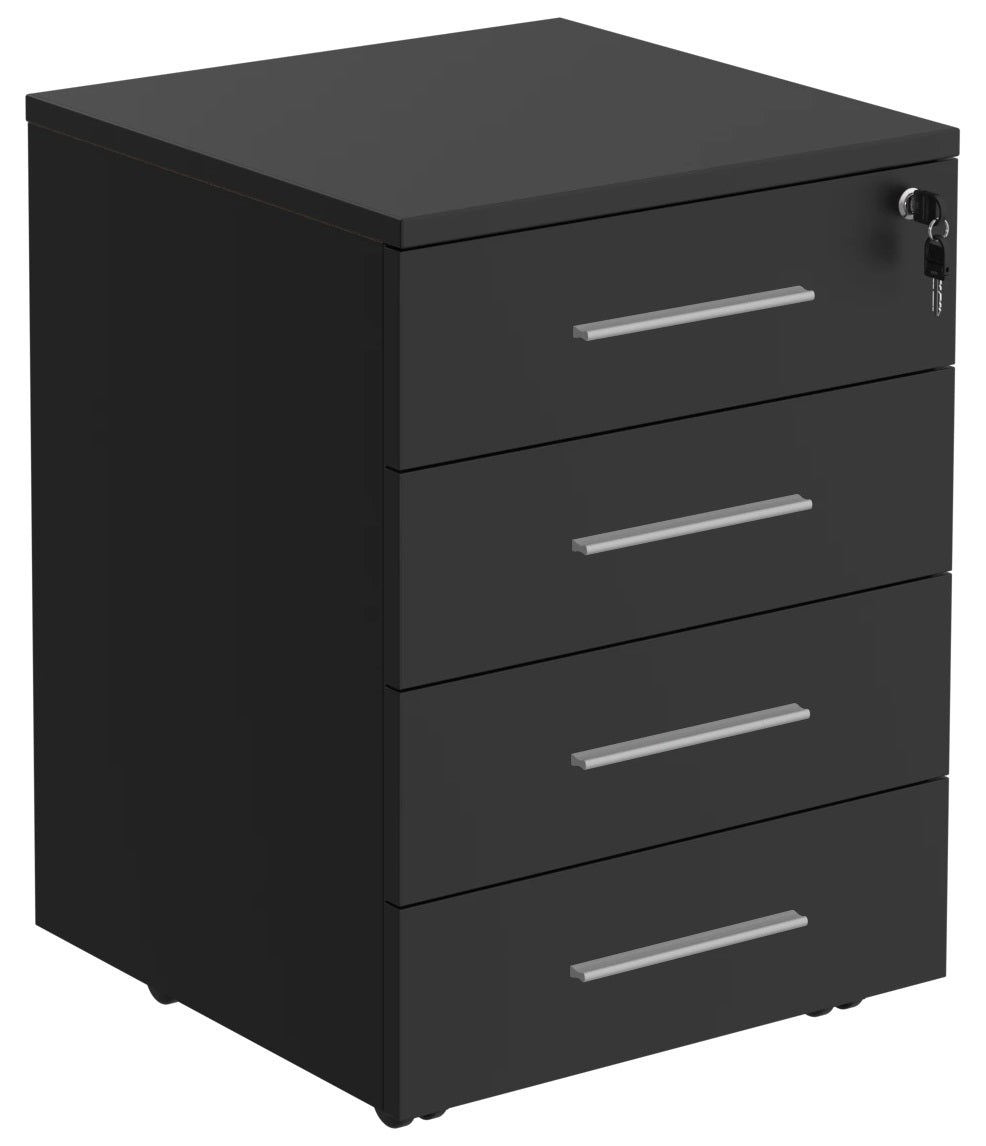 Cubit 4 Drawer Lockable Desk Mobile - 4 Colour Options