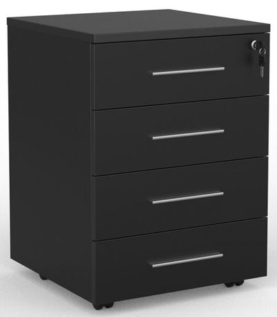 Cubit 4 Drawer Lockable Desk Mobile - 4 Colour Options