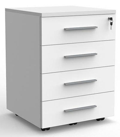 Cubit 4 Drawer Lockable Desk Mobile - 4 Colour Options