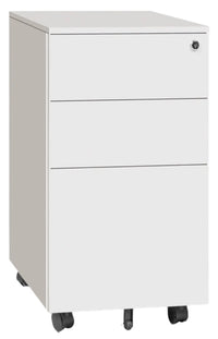 Europlan Slimline 3 Drawer Lockable Steel Desk Mobile - 2 Colour Options