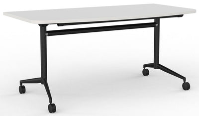 Team Flip Table with D-shaped Top & Powdercoated Frame - 3 Sizes and 2 Top Colours