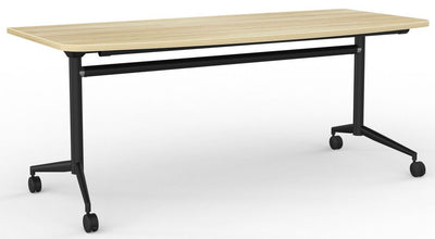 Team Flip Table with D-shaped Top & Powdercoated Frame - 3 Sizes and 2 Top Colours
