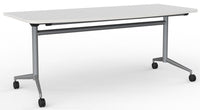 Team Flip Table with D-shaped Top & Powdercoated Frame - 3 Sizes and 2 Top Colours