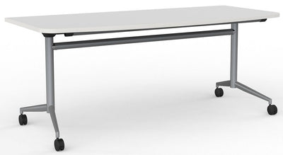 Team Flip Table with D-shaped Top & Powdercoated Frame - 3 Sizes and 2 Top Colours