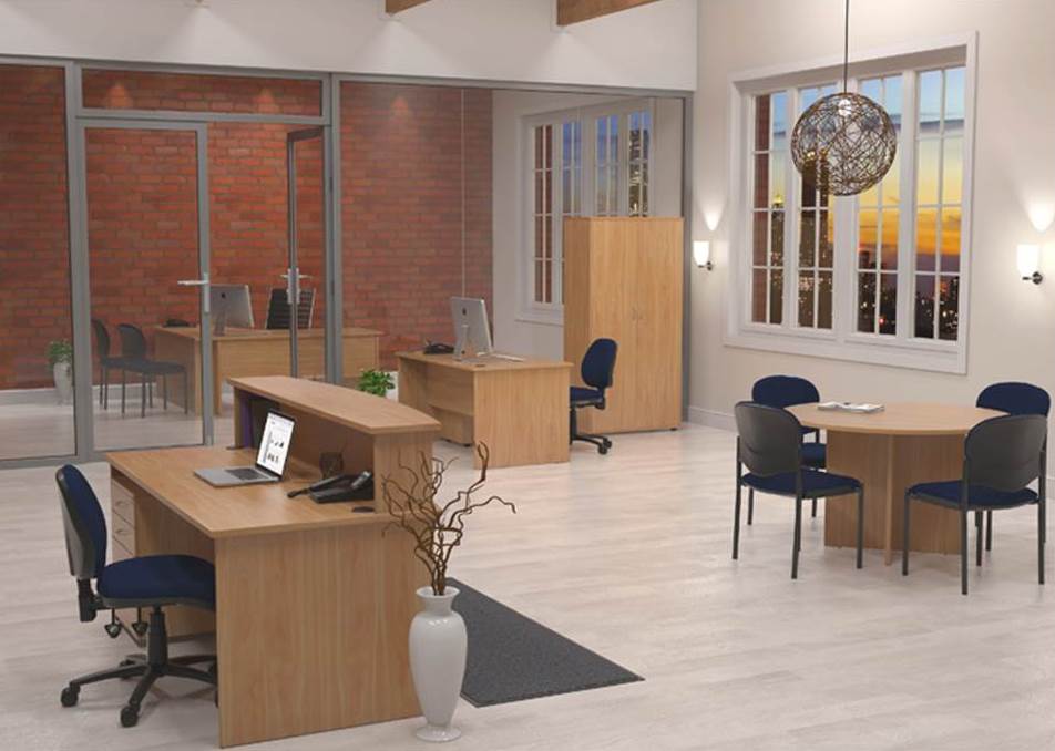 Ergoplan Reception Counter & Desk Office Furniture Package
