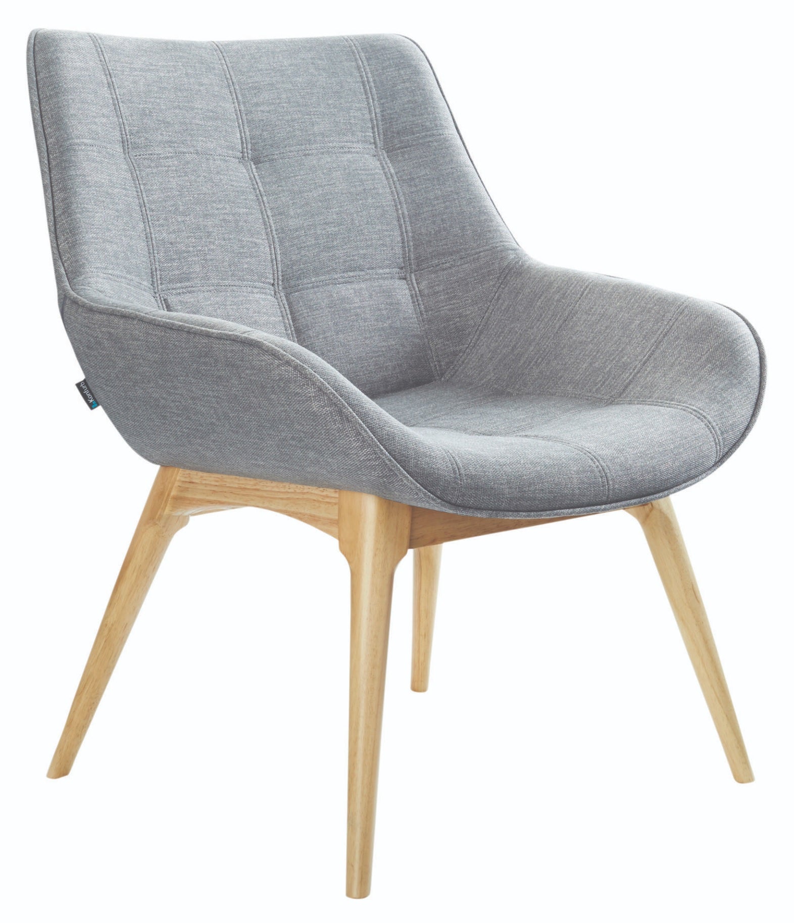 Neo Visitor Chair with Solid Wooden Legs in Quickship Key Largo Fabric