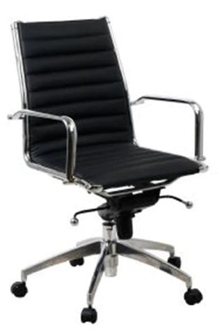 Lean Synthetic Leather Mid-back Chair