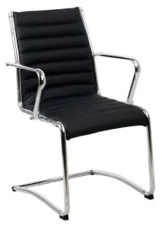 Lean Synthetic Leather Visitor Chair with Sled Base