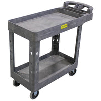 Long 2 Level Plastic Service/Stock Picker Trolley - 2 Shelf Widths