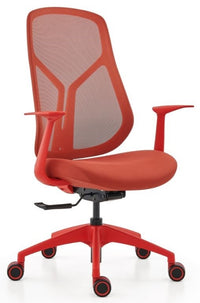 Yara Mesh Back Chair with Armrests - in Red