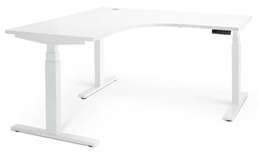 Enhance Sit-Stand Corner Work Stations - 2 x Sizes — MGWS Enhance Corner Workstation in White