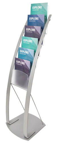 Manhattan A4 Magazine/Catalogue Floor Stand in Silver