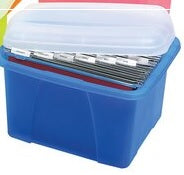 Marbig Plastic Suspension File Box with Lid - 4 Colours