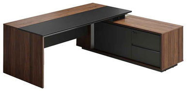 Maxim Executive Desk - 2 Sizes - 2 Configurations — Maxim Executive Desk   Felix Walnut   Right   2200mm