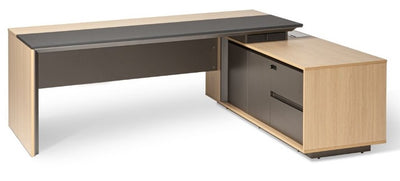 Maxim Executive Desk - 2 Sizes - 2 Configurations — Maxim Executive Desk   White Oak   Right  2200mm