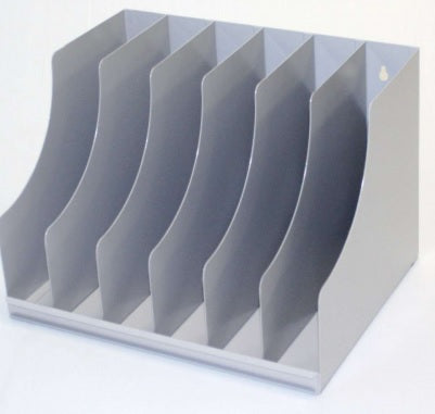 Metal Vertical Desk Filing Tray - 6 Compartments - 2 Colours