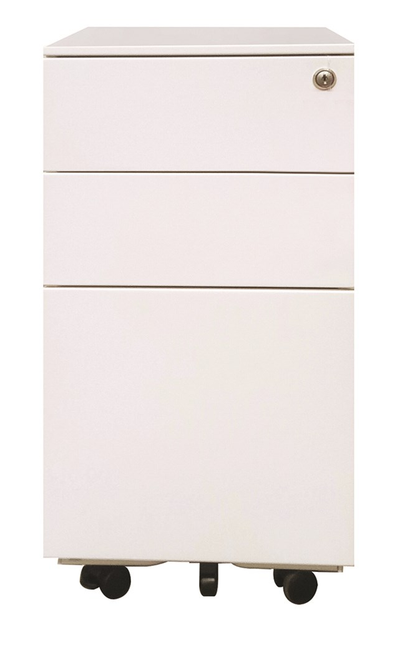 Milano Lockable 3 Drawer Steel Desk Mobile - 2 Sizes - 2 Colours