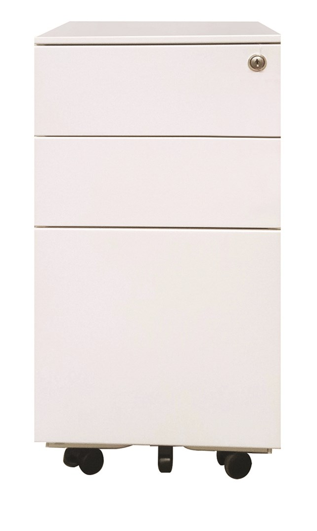 Milano Lockable 3 Drawer Steel Desk Mobile - 2 Sizes - 2 Colours
