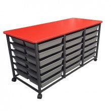 Plastic Tray Tote Bin Trolley - 3 Sizes