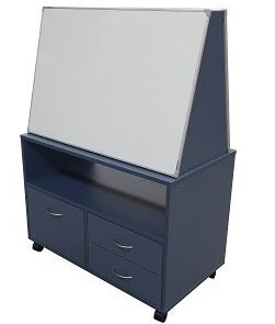 Mobile Teaching Station with Whiteboard & Pinboard & Drawers