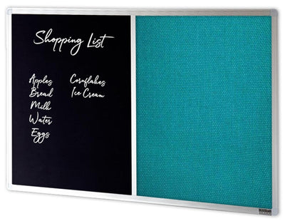 Combination Fabric Pinboard and Chalkboard - 10 Sizes