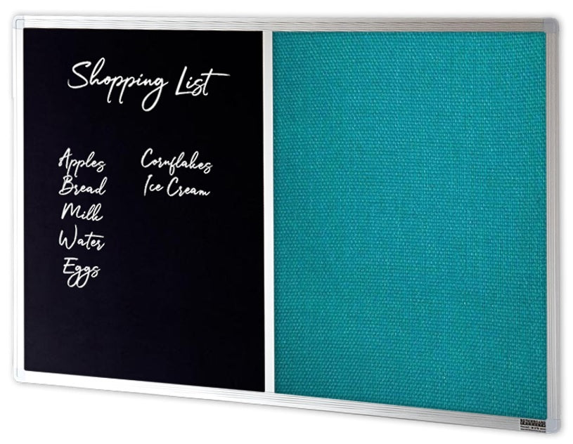 Combination Fabric Pinboard and Chalkboard - 10 Sizes