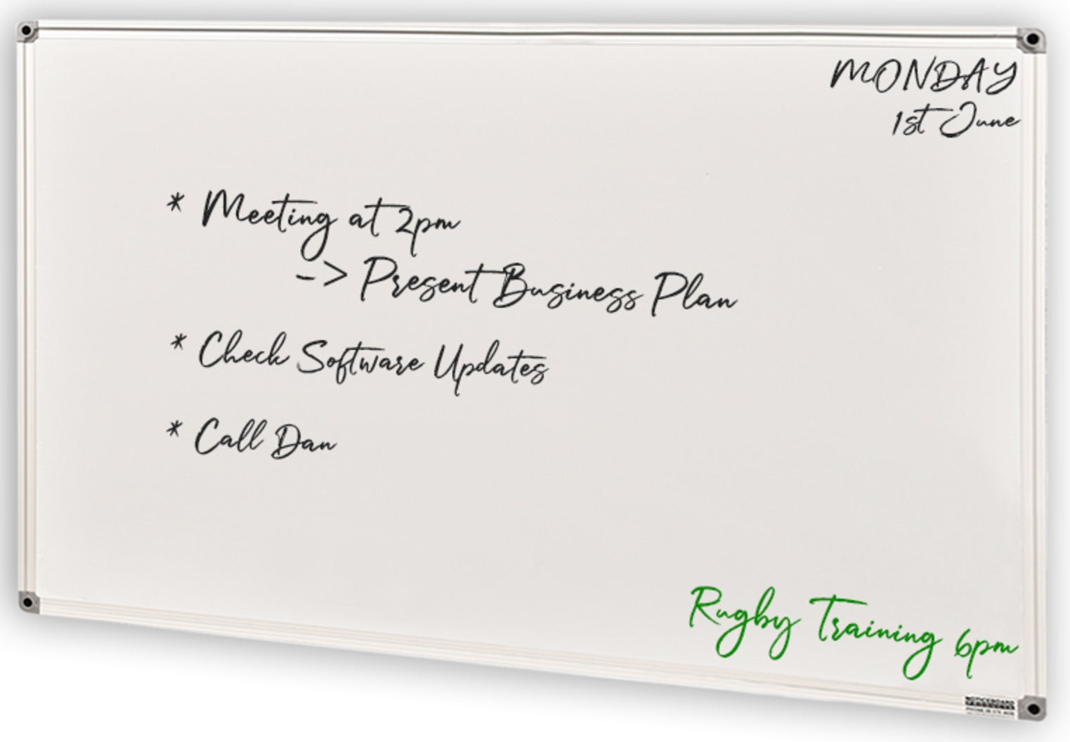 Acrylic Lacquered Steel Double-sided Whiteboard - 7 Sizes