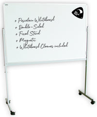 Porcelain Enamel Double-sided Mobile Whiteboard (Fixed Stand) - 11 Sizes