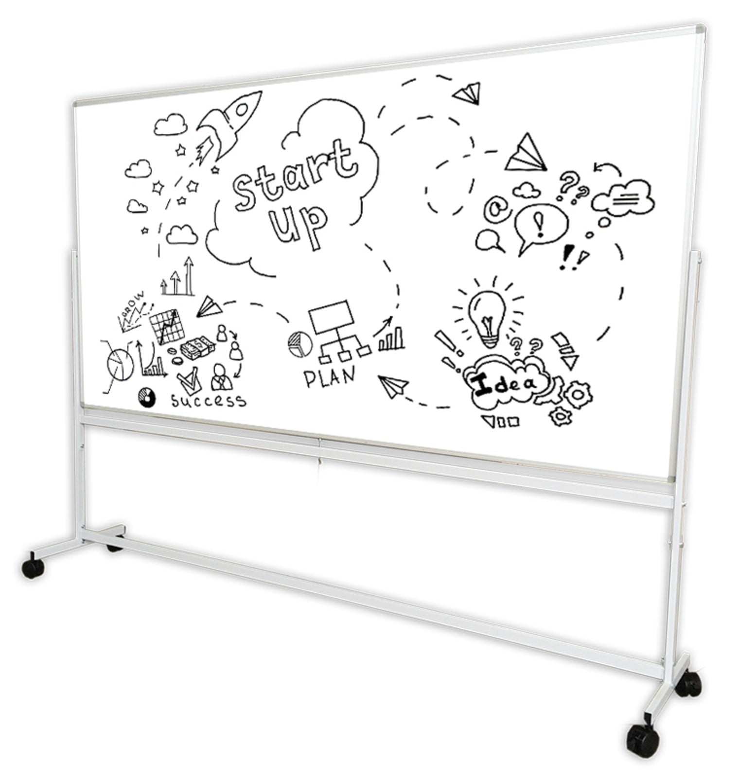 Porcelain Enamel Single-sided Mobile Whiteboard - 4 Sizes