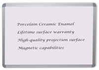 Porcelain Enamel Single-sided Whiteboard (NZ Made) - 20 Sizes