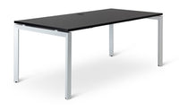 Novah Fixed Height Desk - Black Woodgrain - 7 Sizes - 2 Frame Colours