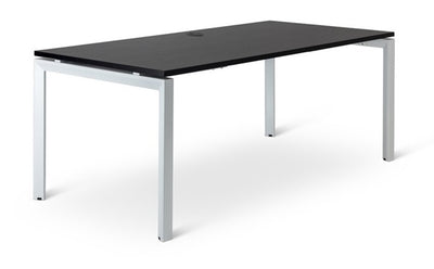 Novah Fixed Height Desk - Black Woodgrain - 7 Sizes - 2 Frame Colours