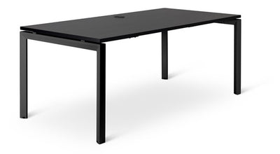 Novah Fixed Height Desk - Black Woodgrain - 7 Sizes - 2 Frame Colours