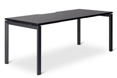 Novah Fixed Height Desk - Black Woodgrain - 7 Sizes - 2 Frame Colours