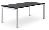 Novah Fixed Height Desk - Black Woodgrain - 7 Sizes - 2 Frame Colours