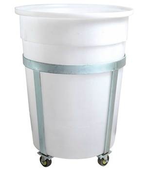 Large Round Mobile Plastic Waste/Laundry Bin - 150 Litres