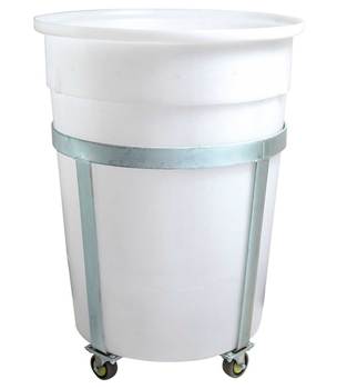 Large Round Mobile Plastic Waste/Laundry Bin - 200 Litres