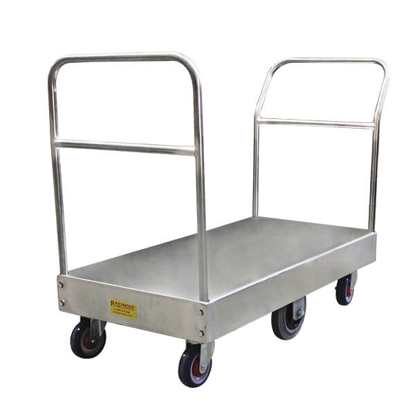 Heavy Duty Galvanised Steel Double Handle Deck Trolley - Large